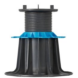 Plot réglable pour dalle bois, polypropylène Noir et Bleu, h. 140 à 230 mm, Ø 210 mm