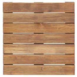 Dalle de terrasse Bois Pin, imprégnation colorée marron, l. 500 mm x L. 500 mm x ep. 38 mm, Jusqu'en classe d'emploi 4