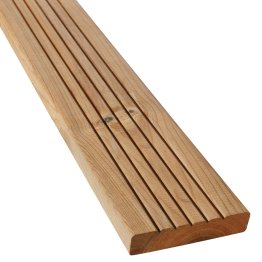 Lame de terrasse Bois Cancun Pin, imprégnation colorée marron, ep. 28 mm x l. 120 mm x L. 4 m, Jusqu'en classe d'emploi 4