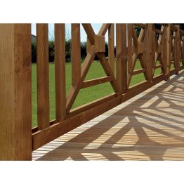 Lisse basse Bois Pin, imprégnation colorée marron, ep. 68 mm x l. 68 mm x L. 1,80 m