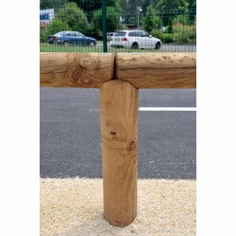 Poteau Bois Cyclo Pin, imprégnation colorée marron, Diam. 140 mm x L. 1,20 m, Jusqu'en classe d'emploi 4