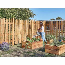 Clôture Bois Copenhague Pin, imprégnation colorée marron, L. 2,00 m x h. 1,80 m x ep. 50 mm