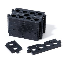 Cales plates sécables Noir, L. 80 mm x l. 60 mm x ep. 5 mm (Sachet de 40 cales)