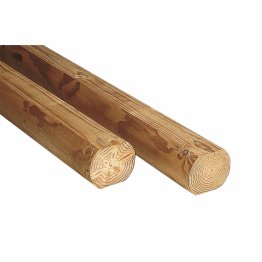 Bois Rond plat Pin, imprégnation colorée marron, Diam. 120 mm x L. 2,50 m, Jusqu'en classe d'emploi 4