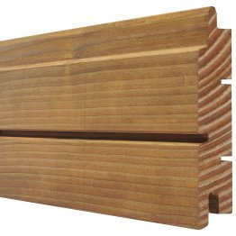 Lame de bardage Bois Arioso Rainuré Douglas, imprégnation colorée marron, ep. 28 mm x l. 125 mm x L. 4 m, Jusqu'en classe d'emploi 3.2