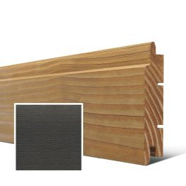 Lame de bardage Bois Arioso Douglas, Saturé Gris Carbone, ep. 28 mm x l. 125 mm x L. 4 m, Jusqu'en classe d'emploi 3.1