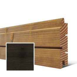 Lame de bardage Bois Arioso Rainuré Douglas, Saturé Noir Réglisse, ep. 28 mm x l. 125 mm x L. 4 m, Jusqu'en classe d'emploi 3.1