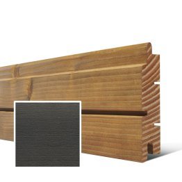 Lame de bardage Bois Arioso Rainuré Douglas, Saturé Gris Carbone, ep. 28 mm x l. 125 mm x L. 4 m, Jusqu'en classe d'emploi 3.1