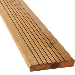 Lame de terrasse Bois Cancun Pin, imprégnation colorée marron, ep. 28 mm x l. 165 mm x L. 4 m, Jusqu'en classe d'emploi 4