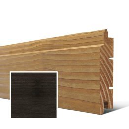 Lame de bardage Bois Arioso Douglas, Saturé Noir Réglisse, ep. 28 mm x l. 125 mm x L. 4 m, Jusqu'en classe d'emploi 3.1