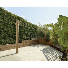 Poteaux à linge Bois Pin, imprégnation colorée marron, L. 2,50 m x l. 620 mm x h. 2,50 m x Diam. 120 mm