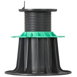 Plot réglable pour lambourde, polypropylène Noir et Vert, h. 140 à 230 mm, Ø 210 mm (Sac de 11 plots)