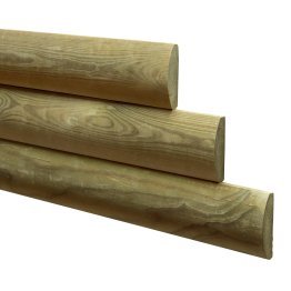 Lame bombée Bois Pin, imprégnation colorée verte, ep. 22 mm x l. 86 mm x L. 2,50 m, Jusqu'en classe d'emploi 4