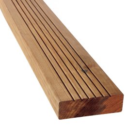 Lame de terrasse Bois Cancun Pin, imprégnation colorée marron, ep. 46 mm x l. 145 mm x L. 4 m, Jusqu'en classe d'emploi 4