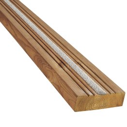 Lame de terrasse Bois Cancun Pin antidérapante, imprégnation colorée marron, ep. 46 mm x l. 145 mm x L. 4 m, Jusqu'en classe d'emploi 4