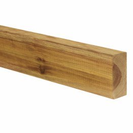 Chevron lambourde Bois Raboté Pin, imprégnation colorée verte, ep. 68 mm x l. 68 mm x L. 3 m, Jusqu'en classe d'emploi 4