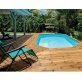 Piscine Bois Octogonale Maéva 600 Pin, Marron par imprégnation, L. 6 m x l.  3 m x h. 1,50 m, Jusqu'en classe d'emploi 4