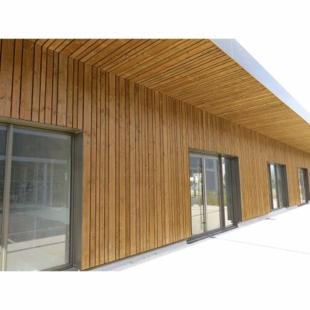 Lame de bardage Bois Mélodik claire-voie Douglas, Saturé Brun Badiane, ep. 22 mm x l. 68 mm x L. 4 m, Jusqu'en classe d'emploi 3.1