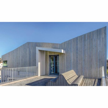 Lame de bardage Bois Mélodik claire-voie Douglas, Saturé Brun Badiane, ep. 22 mm x l. 68 mm x L. 4 m, Jusqu'en classe d'emploi 3.1