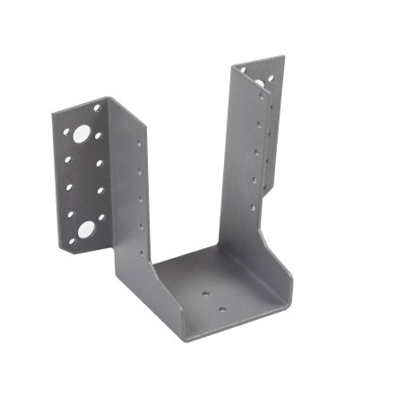 Sabot à ailes extérieures Acier Galvanisé thermolaqué Gris Givré, L. 84 mm x l. 76 mm x h. 132 mm x ep. 2 mm