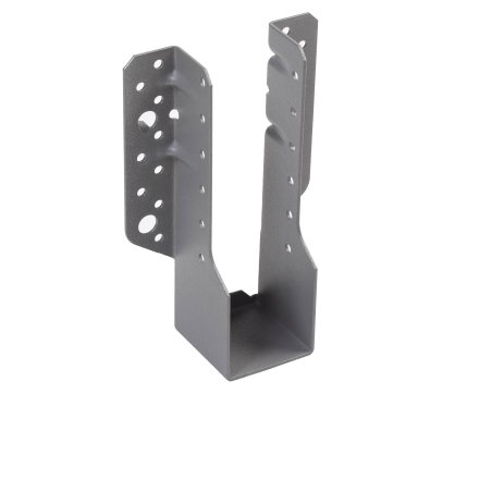 Sabot à ailes extérieures Acier Galvanisé thermolaqué, Gris Givré, L. 55 mm x l. 48 mm x h. 166 mm x ep. 1.5 mm