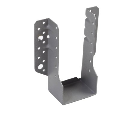 Sabot à ailes extérieures Acier Galvanisé thermolaqué, Gris Givré, L. 55 mm x l. 70 mm x h. 155 mm x ep. 1.5 mm