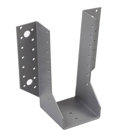 Sabot à ailes extérieures Acier Galvanisé thermolaqué Gris Givré, L. 84 mm x l. 76 mm x h. 182 mm x ep. 2 mm