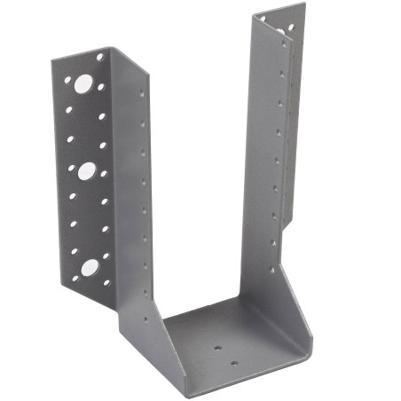 Sabot à ailes extérieures Acier Galvanisé thermolaqué Gris Givré, L. 84 mm x l. 90 mm x h. 205 mm x ep. 2 mm