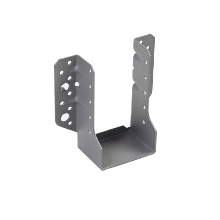 Sabot à ailes extérieures Acier Galvanisé thermolaqué Gris Givré, L. 55 mm x l. 70 mm x h. 125 mm x ep. 1.5 mm