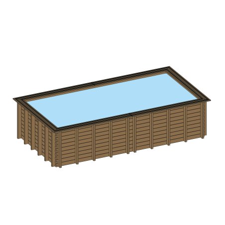 Piscine Bois Rectangulaire Maéva 600 Pin, Marron par imprégnation, L. 5,83 m x l. 2,83 m x h.1,50 m, Jusqu'en classe d'emploi 4