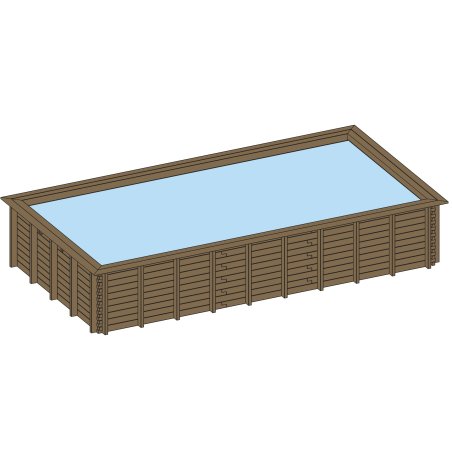 Piscine Bois Rectangulaire Maéva 800 Pin, Marron par imprégnation, L. 7,72 m x l. 3,83 m x h.1,50 m, Jusqu'en classe d'emploi 4