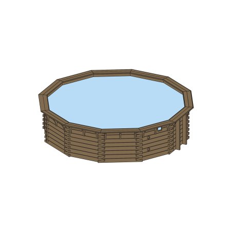 Piscine Bois Ronde Maéva 500 Pin, Marron par imprégnation, L. 4,67 m x l. 4,67 m x h.1,50 m, Jusqu'en classe d'emploi 4