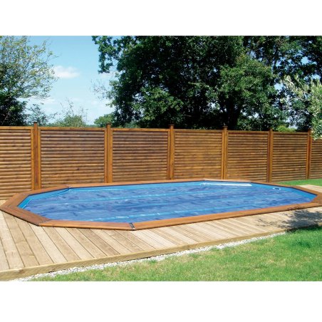 Piscine Bois Ovale Maéva 700 Pin, Marron par imprégnation, L. 7,04  m x l. 3,85 m x h. 1,50 m, Jusqu'en classe d'emploi 4