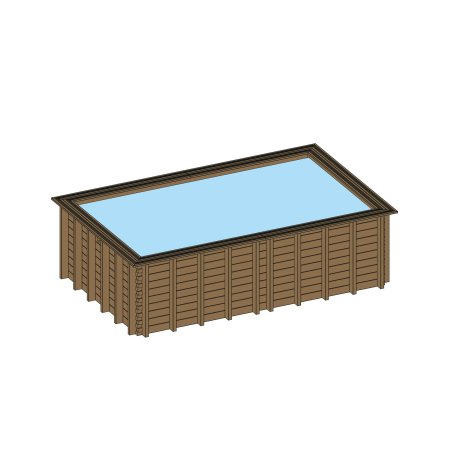 Piscine Bois Rectangulaire Maéva 500 Pin, Marron par imprégnation, L. 4,83 m x l. 2,83 m x h.1,50 m, Jusqu'en classe d'emploi 4